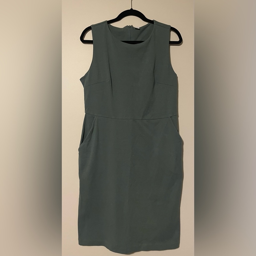 Old Navy Ponte Knit Olive Green Sheath Dress